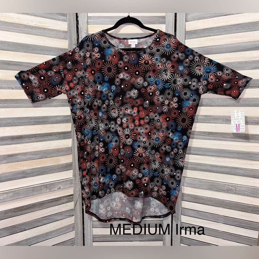 LuLaRoe Multicolor‎ Firework Pattern Tunic | Medium | Oversized Style, Causal